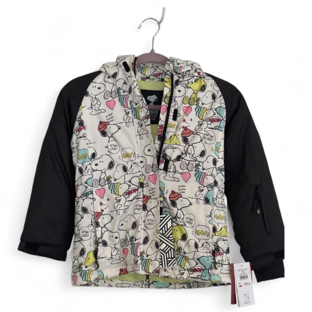 Peanuts Black Ski Pass Pocket Jacket Size 8